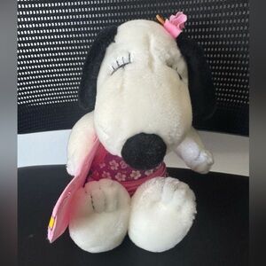 vintage peanuts snoopy belle hawaii exclusive 2000s surfing stuffed animal plush